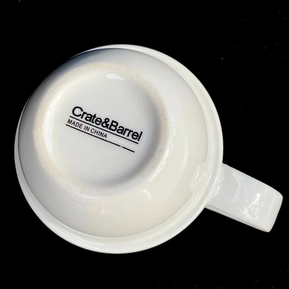 Crate&Barrel Set of 3 Crate and Barrel Stacking Mugs Coffee Cup White 14 oz
